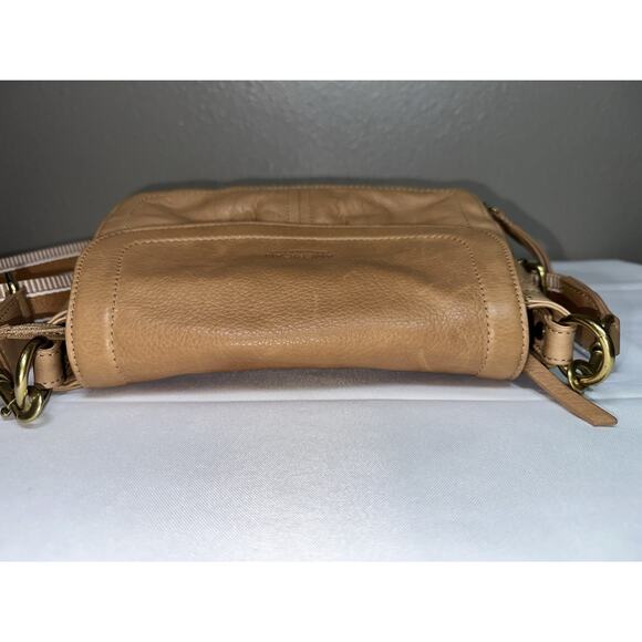 American Leather Co Marino Crossbody Bag With Two Straps In Vachetta Camel EUC - Picture 10 of 14